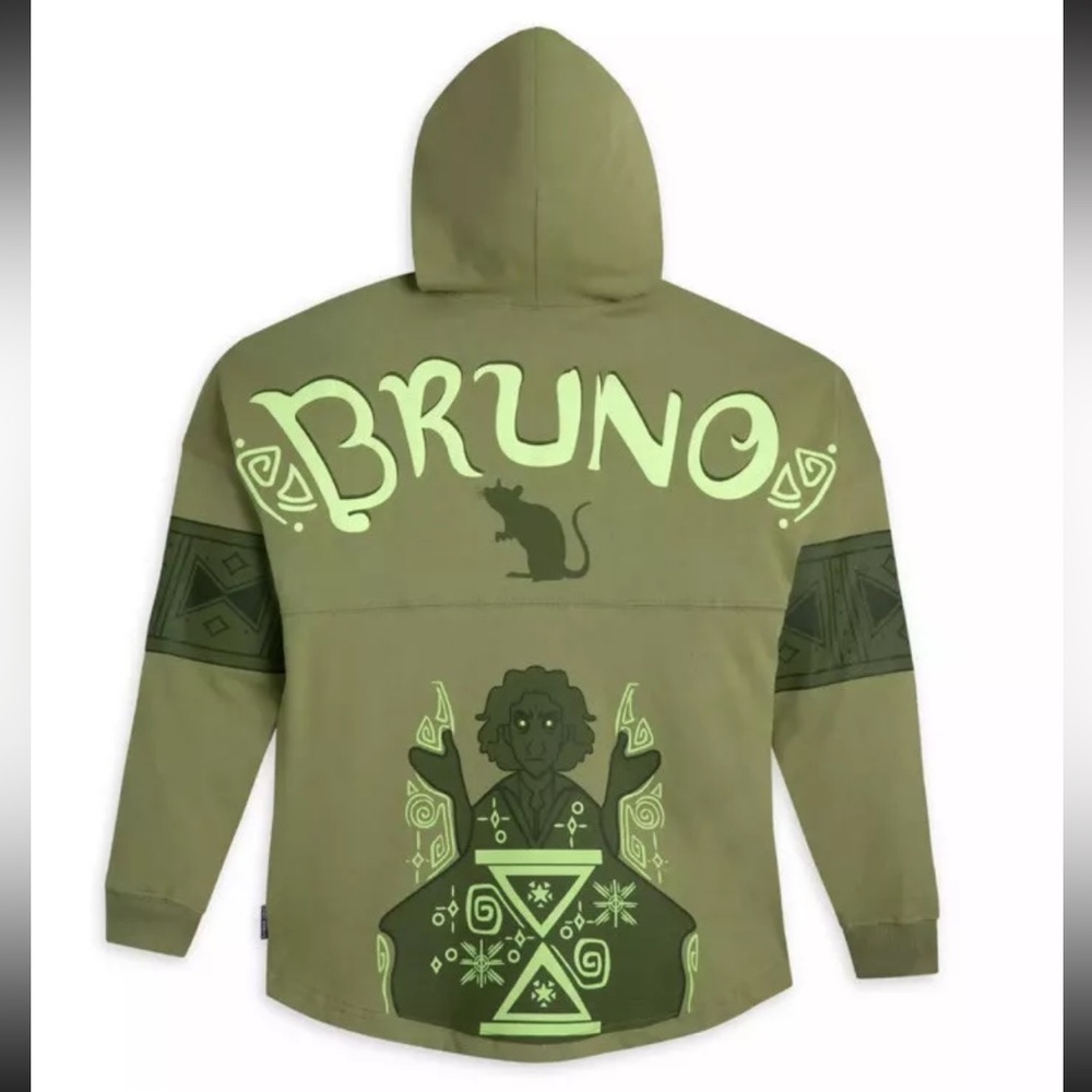 Disney Spirit Jersey Adult Medium Green Encanto Bruno Hooded Glow‎ In Dark